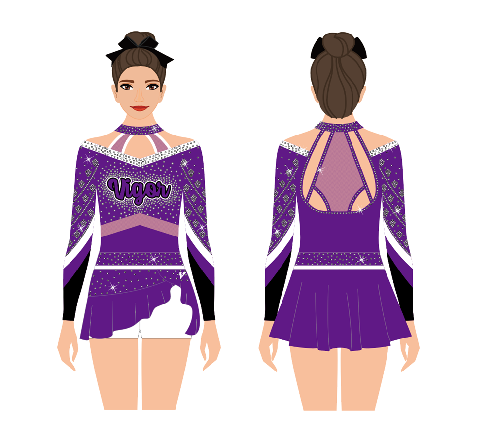 Purple cheerleading uniforms