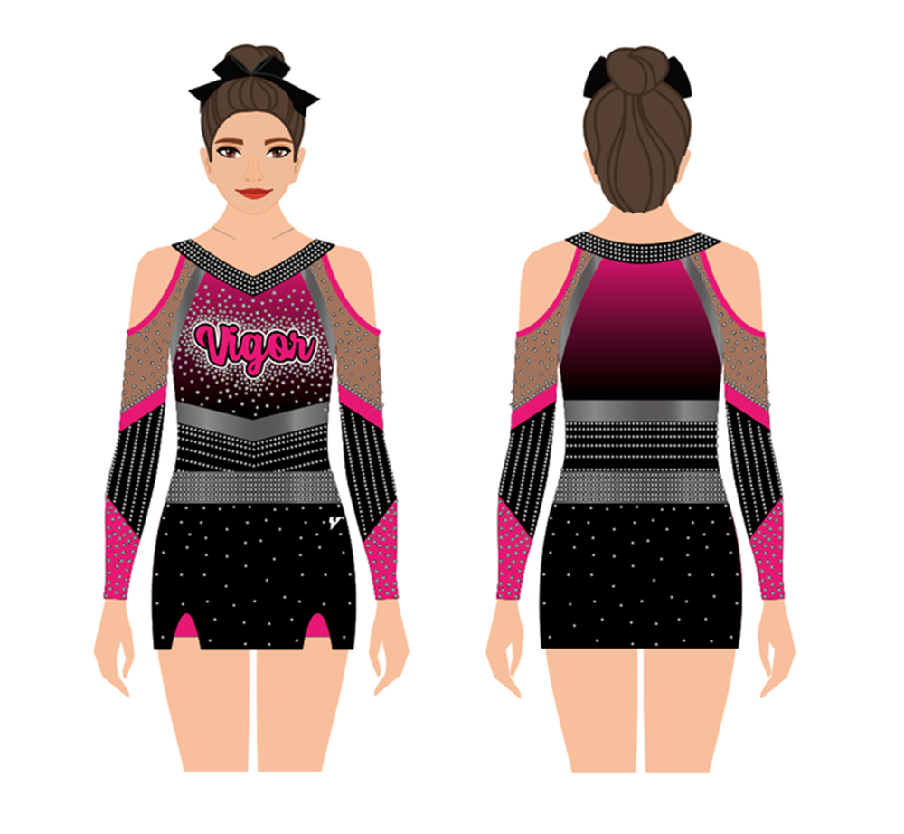 Omber color cheerleading uniforms