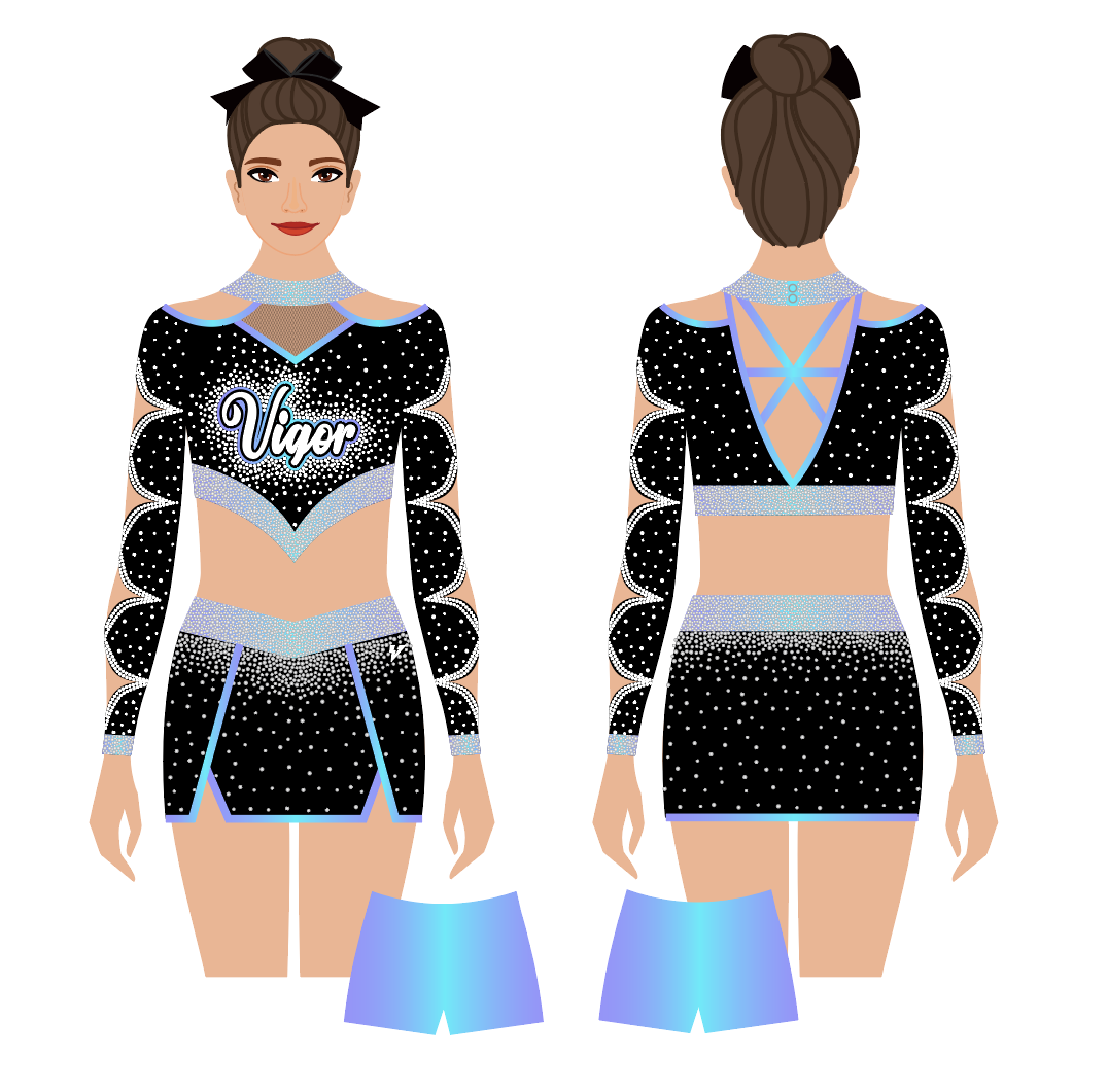 Vigor designed sparkle cheer uniform