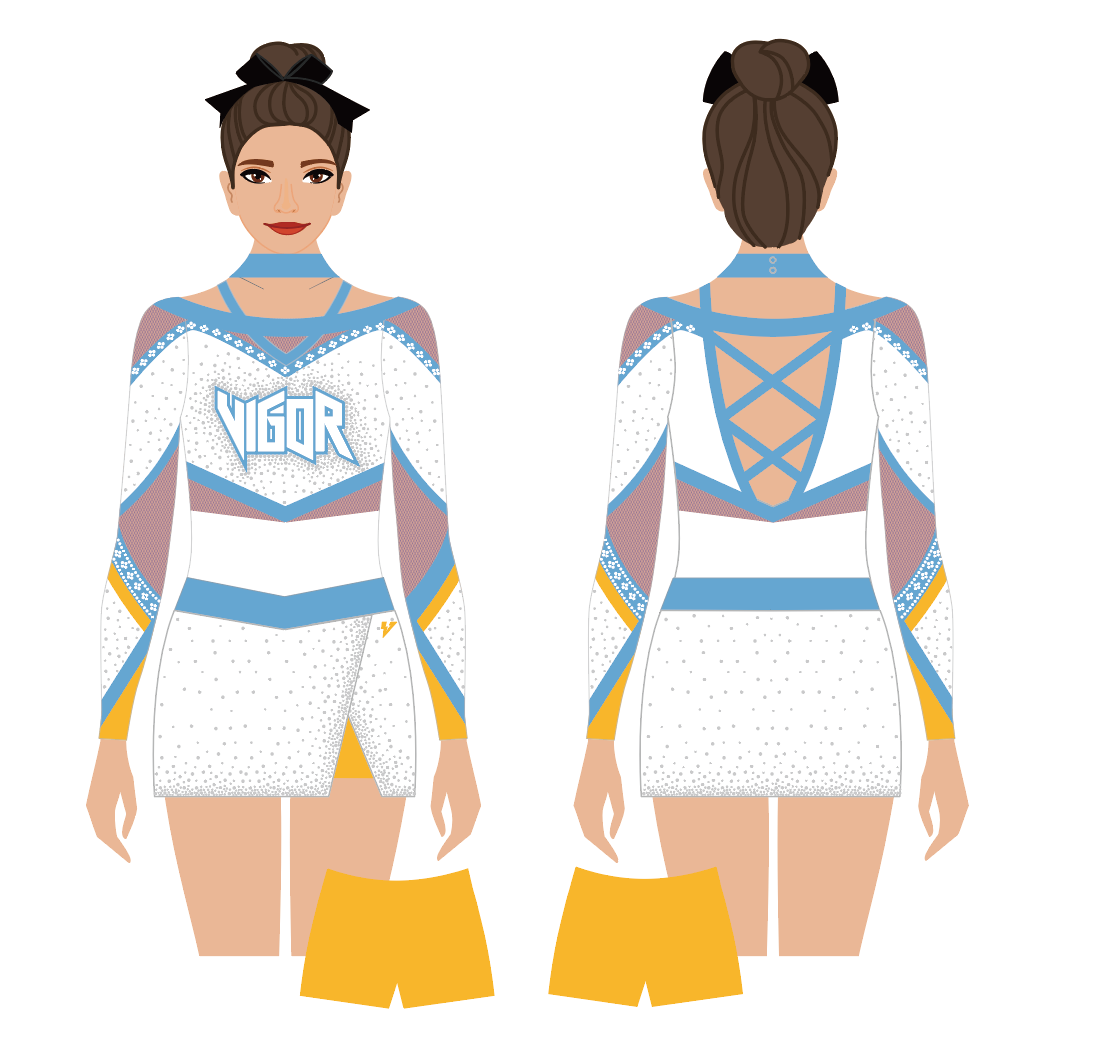 White Cheerleading uniforms 