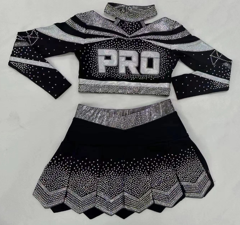 Black full rhinestones uniforms 