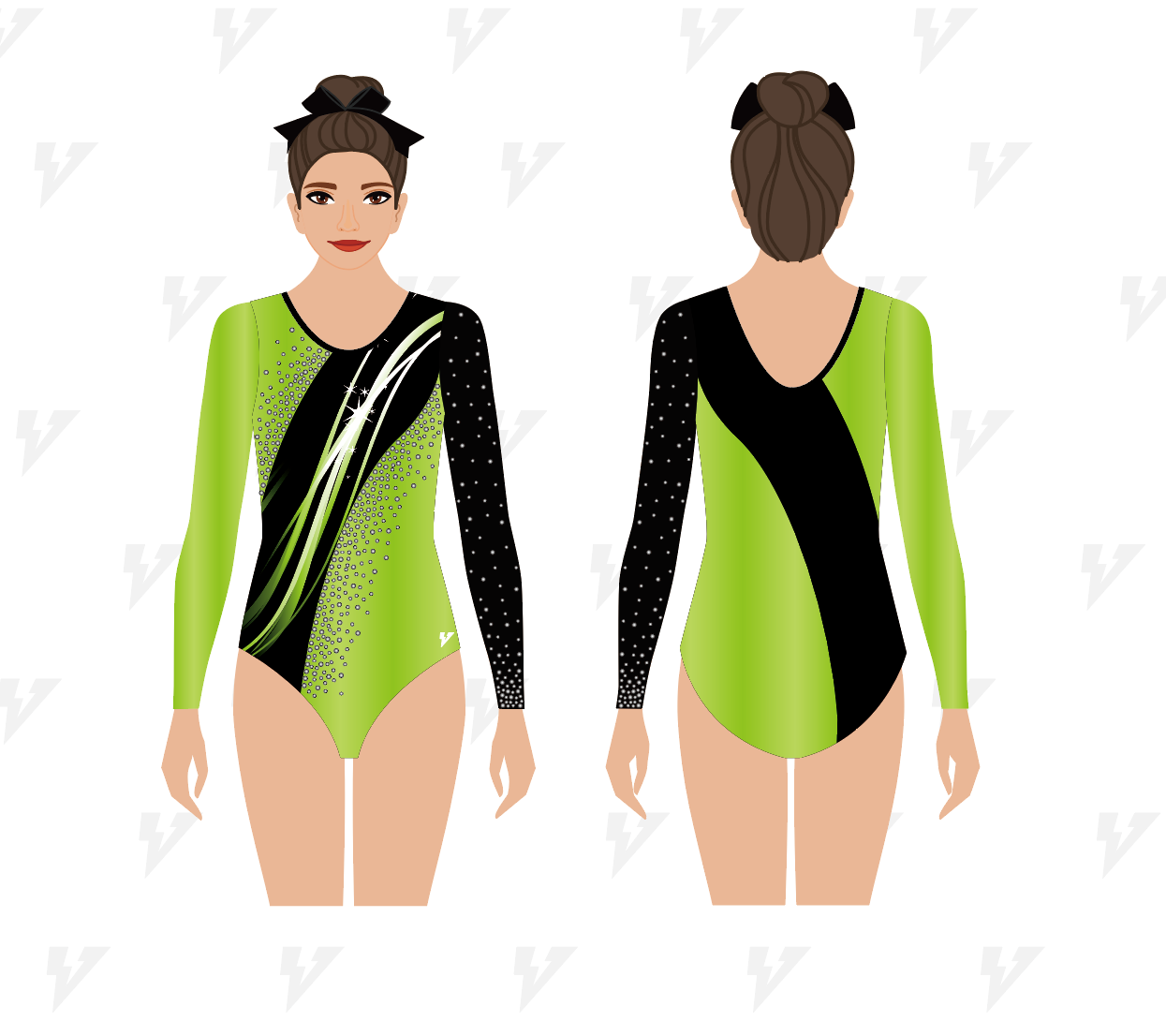 Green Shining Gymnastic Leotard
